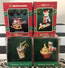 MCDONALD'S ENESCO CHRISTMAS ORNAMENT LOT  OF 4 ABOVE THE CROWD HAPPY MCMEAL PLUS picture