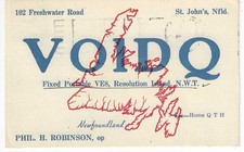 QSL  1957   Resolution   Island NWT  Canada    radio card picture