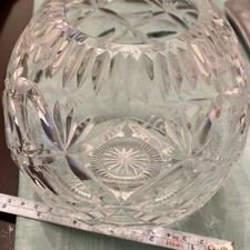 AMERICAN BRILLIANT  Crystal Bowl 6+ Starburst Fan Diamond fine Detail ROUND Vase picture