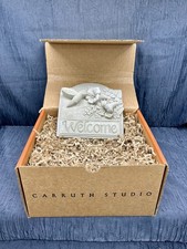 Vintage 1994 Carruth Studio Welcome Hummingbird Flowers Wall Plaque New in Box picture