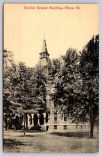 Graded School Building Flora Illinois Postcard picture