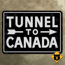 Michigan Detroit-Windsor Tunnel to Canada highway road street sign 21x15 picture