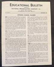 1935 National Broadcasting Company Educational Bulletin Rockefeller Plaza NY picture