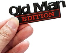 1pc OLD MAN EDITION Emblem 3D Badge Car 3.35 in Fit Motorcycle Car Truck SUV picture