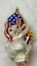 VTG Christoper Radko STAR SPANGLED BUNNY Easter Rabbit Flag Ornament 98-504-0 picture