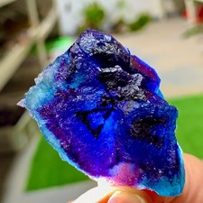 46G Natural Blue Cube Fluorite Mineral Crystal Specimen/China picture