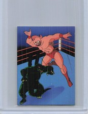 Kinnikuman vs Buscarra 1980s Vintage Japanese Anime Menko Card picture