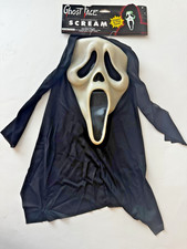 NWT Vintage 1997 Easter Unlimited Fun World DIV Ghost Face Scream Mask 9206 GLO picture