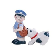 Postman and Dog Magnetic Salt and Pepper Shakers picture
