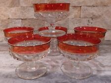 Set Of 6 Kings Crown Ruby Tiffin Franciscan Champagne / Tall Sherbert Glass  picture