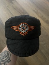 Vintage Harley Davidson Quilted Welders Cap Bar and Shield USA S/M  picture