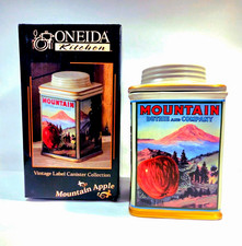 Oneida Vintage Label Collection Mountain Brand Apples Ceramic Canister w/ Lid picture