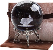 HDCRYSTALGIFTS 3D Crystal Ball Paperweight with Silver-Plated 2.4 * 2.4 in picture