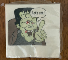 Vintage Halloween Beverage Napkins American Greetings Frankenstein Sealed 5 inch picture