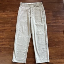 Vintage 40s 50s US Military Chinos Khakis Cotton Wide Leg 34x32 Sanforized picture