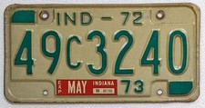 Vintage 1972 Indiana License Plate 72 - IND 73 Garage decor  Marion County picture