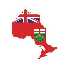 Flag-map of Ontario (Canada) STICKER Vinyl Kiss-Cut Decal picture