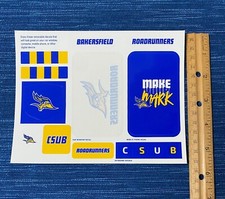 Vtg Cal State University Bakersfield Auto Phone Window Decal Sheet PC CSUB 988A picture