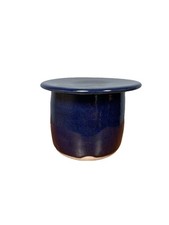 Stoneware Pottery Butter Bell Signed Crock Handmade Cobalt Blue picture