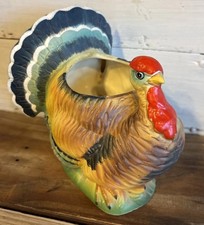 Vtg Relpo Ceramic Turkey Planter 5293 Thanksgiving Fall Hunting picture