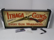 Ithaca Guns Every Gun Warranted LED Display lighted sign lightbox Hanging Light picture