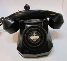 Old Automatic Electric Company Antique Black Bakelite Monophone Desk Telephone picture