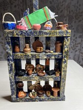 Mini  Mexican Pottery Kitchen Shelf  Diorama Wall Hanging 17” x 9.5” picture