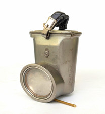 SEAGRAVE Vintage Metal  Flashlight/Lantern w/ Leather carry strap. Working.  picture