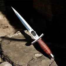 V-42 WW2 US Army Dagger Knife Spike Fixed Blade Dual Edge Case picture