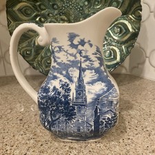 Liberty Blue Old North Church Pitcher picture