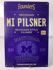 Founders Brewing Michigan Wolverines Sign - M1 Pilsner 2026 NCAA Champions picture