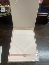 Vintage Pink Hallmark NOS Embossed Floral Nosegay Stationery Boxed Set  picture