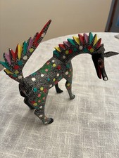 Oaxacan wood carving alebrije horse 7x4 in. signed by Esteban Hernandez picture