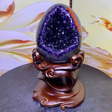 6LB Natural rare amethyst Dinosaur egg Quartz Crystal specimen healing+stand picture