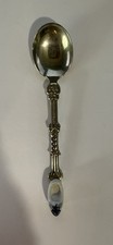 Vintage Holland Netherlands Souvenir Spoon Delft Blue Miniature Clog Finial picture