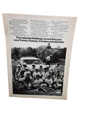 1973 PPG Auto Glass Lakeside Bulldogs Baseball Team Original Print Ad 70s vtg picture