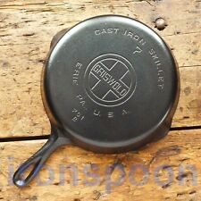 Vintage GRISWOLD Cast Iron SKILLET Frying Pan # 7 LARGE BLOCK LOGO - Ironspoon picture