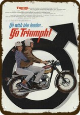 1967 TRIUMPH BONNEVILLE 650 MOTORCYCLE VintageLook DECORATIVE REPLICA METAL SIGN picture