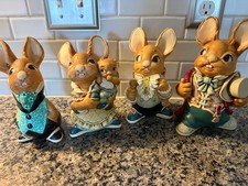 Pendelfin Four  LARGE family RABBITS from Great Britain picture