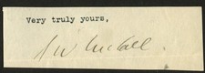 Samuel Walker McCall d1923 signed autograph 1x4 cut Governor Massachusetts ^ picture