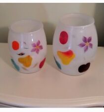 Bartlett Collins Gay Fad Cookie Jars Set Of 2 Hand-Painted Fruit & Flowers MCM  picture