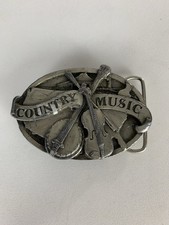 VTG 1984 Belt Buckle Country Music Siskiyou E-29 Oregon USA Guitar & Banjo Logo picture