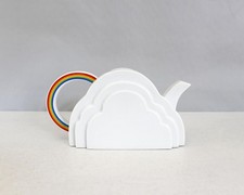 Vintage Rainbow & Cloud Porcelain Teapot Vandor Imports Japan 1970s picture