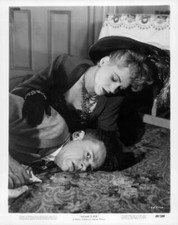 Judy Holliday looking over Tom Ewell a scene film Adams Rib 1949 Old Photo picture