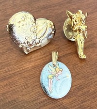 Disney TINKER BELL LAPEL PIN, PENDANT & HEART PIN MINT picture