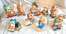 Vintage Lot of 9 PENDELFIN Woodlander Rabbits Bunnies Made in England picture