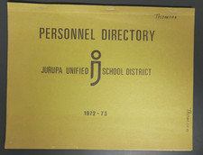 Jurupa Unified School District Directory 1972-73 Riverside California Book picture