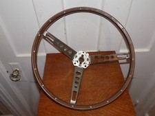 Vintage 1965-66 Ford Mustang Deluxe Wood Grain Steering Wheel picture