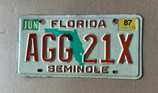 1987 Florida FL License Plate AGG 21X Seminole County  picture