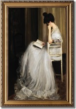 KBKBART Gold Framed Canvas Wall Art Print, Vintage Wall Art Mid-Century Lady ... picture